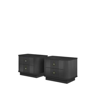 Nattbord Vesper - 56x48 cm - svart matt - 2 stk - sokkel
