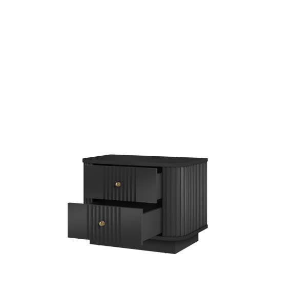 Nattbord Vesper - 56x48 cm - svart matt - 2 stk - sokkel