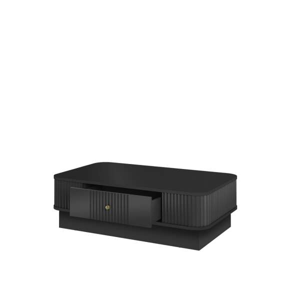 Sofabord Vesper - 103x60 cm - 1 skuff - svart matt - sokkel