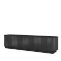 Tv-benk Vesper - 187x43 cm - 4 dører - svart matt - sokkel
