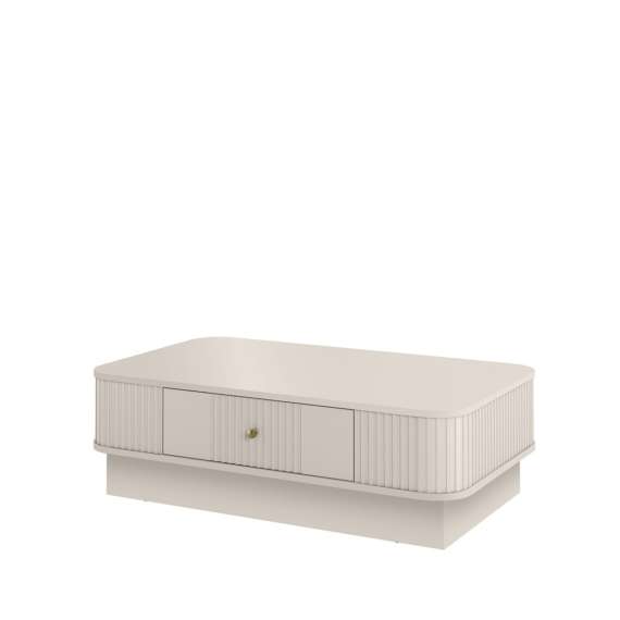 Sofabord Vesper - 103x60 cm - cashmere - 1 skuff - sokkel