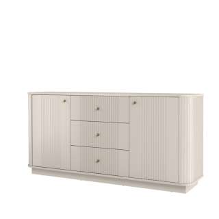 Skjenk Vesper - 160x77 cm - cashmere - 2 dører - 3 skuffer - sokkel