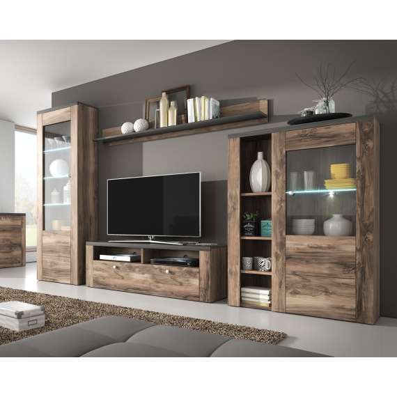 Tv-benk Larona 140x49 cm - mørk valnøtt