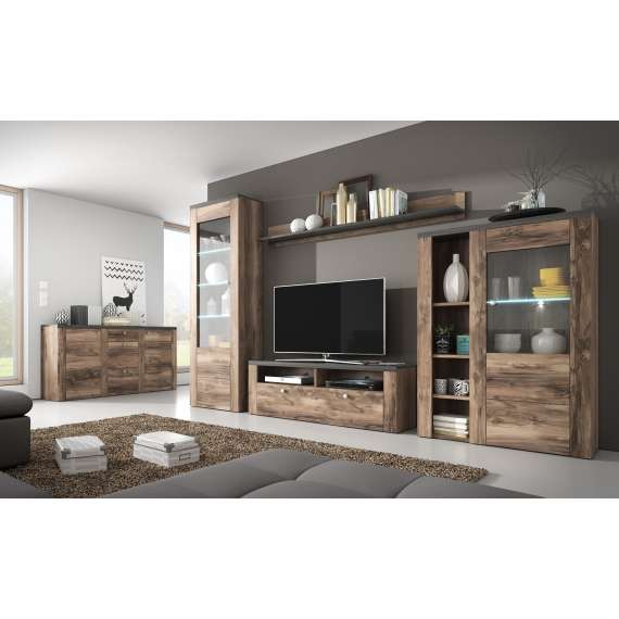 Tv-benk Larona 140x49 cm - mørk valnøtt