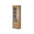 Vitrineskap Larona 65x206 cm - eik riviera - med belysning