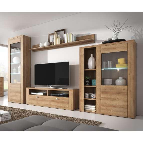 Tv-seksjon Larona 305x206 cm - eik riviera - 4 deler