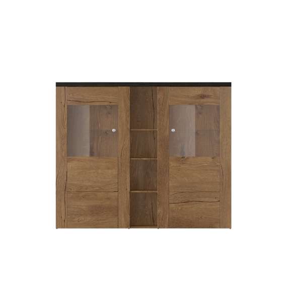 Skjenk Larona 155x130 cm - eik lefkas - med belysning