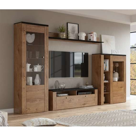 Tv-seksjon Larona 305x206 cm - eik lefkas - 4 deler