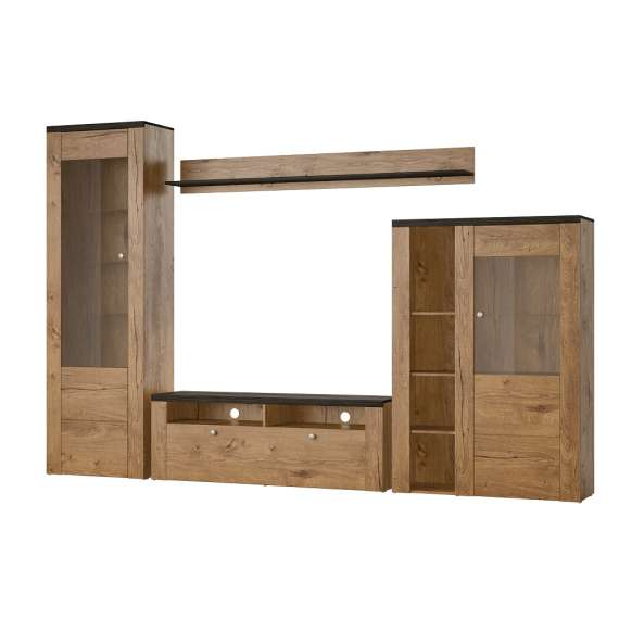 Tv-seksjon Larona 305x206 cm - eik lefkas - 4 deler