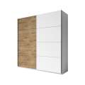 Garderobeskap Galaxy 200x210 cm - hvit - eik - med innredning