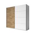 Garderobeskap Galaxy 221x210 cm - hvit - eik - med innredning