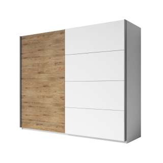 Garderobeskap Galaxy 270x210 cm - hvit - eik - med innredning