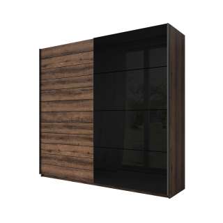 Garderobeskap Galaxy 200x210 cm - eik - sort - med innredning