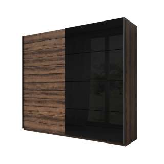 Garderobeskap Galaxy 221x210 cm - eik - sort - med innredning