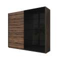 Garderobeskap Galaxy 221x210 cm - eik - sort - med innredning