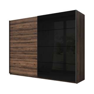 Garderobeskap Galaxy 270x210 cm - eik - sort - med innredning