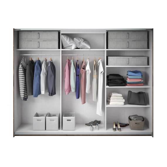 Garderobeskap Galaxy 270x210 cm - eik - sort - med innredning