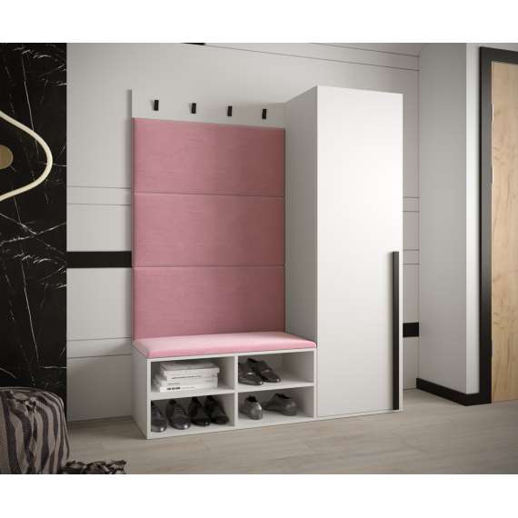 Entresett Miro 6 - 134x184 cm - hvit matt - polstret veggpanel