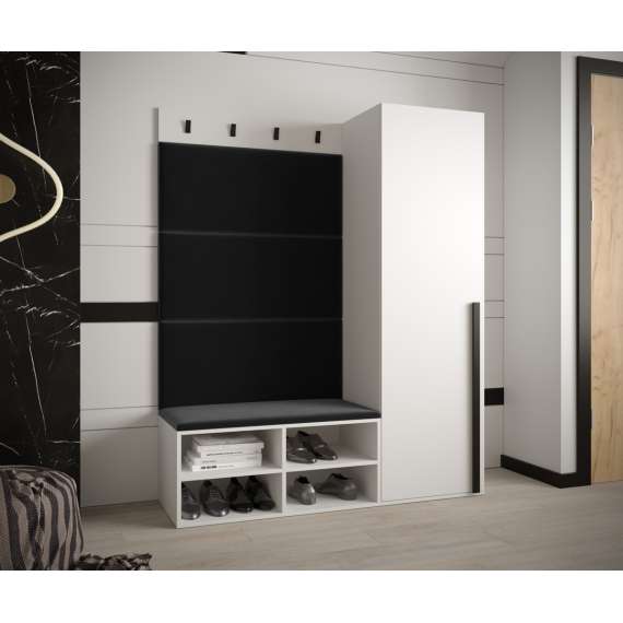 Entresett Miro 6 - 134x184 cm - hvit matt - polstret veggpanel