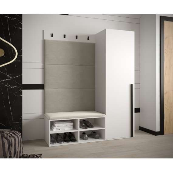 Entresett Miro 6 - 134x184 cm - hvit matt - polstret veggpanel