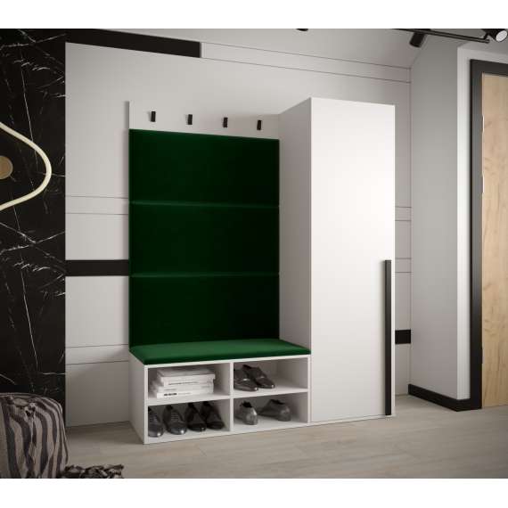 Entresett Miro 6 - 134x184 cm - hvit matt - polstret veggpanel