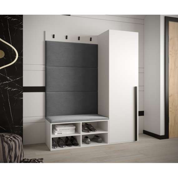 Entresett Miro 6 - 134x184 cm - hvit matt - polstret veggpanel