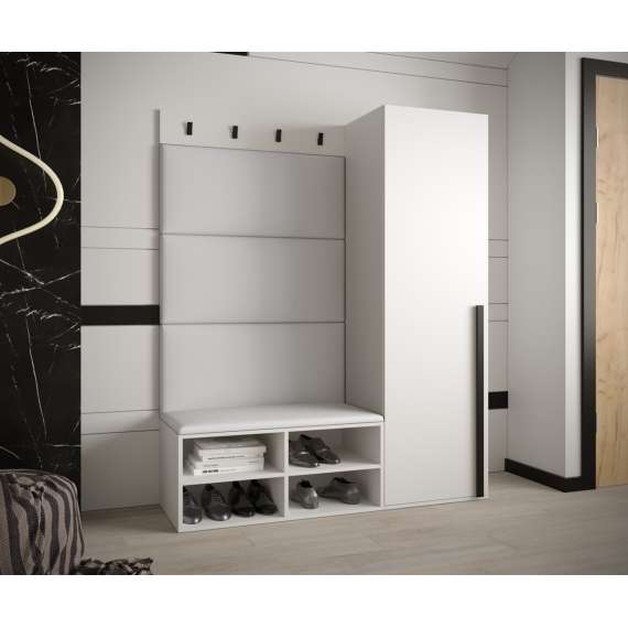 Entresett Miro 6 - 134x184 cm - hvit matt - polstret veggpanel