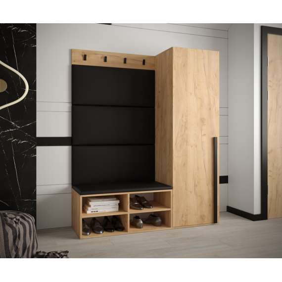 Entresett Miro 6 - 134x184 cm - eik gold craft - polstret veggpanel