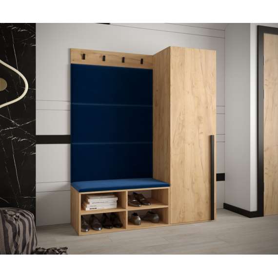 Entresett Miro 6 - 134x184 cm - eik gold craft - polstret veggpanel