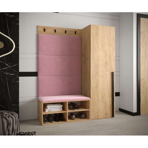 Entresett Miro 6 - 134x184 cm - eik gold craft - polstret veggpanel