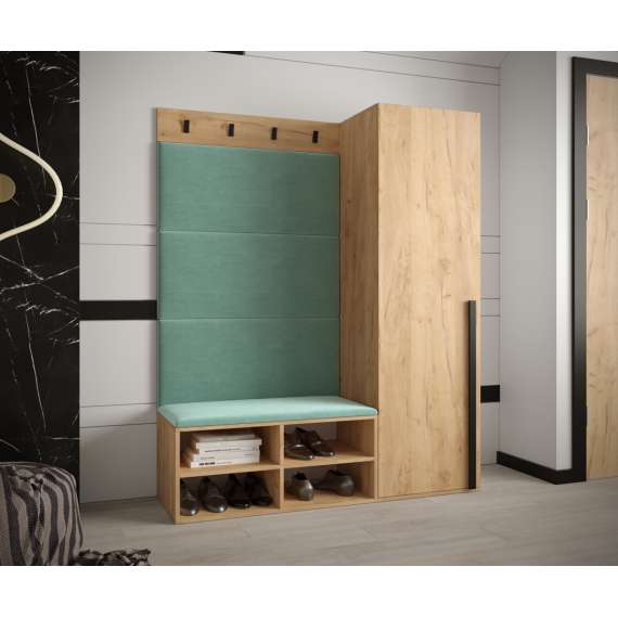 Entresett Miro 6 - 134x184 cm - eik gold craft - polstret veggpanel