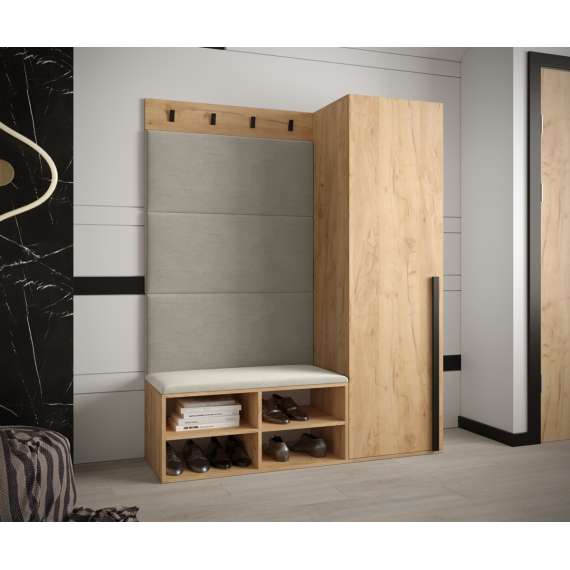 Entresett Miro 6 - 134x184 cm - eik gold craft - polstret veggpanel