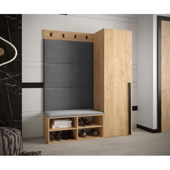 Entresett Miro 6 - 134x184 cm - eik gold craft - polstret veggpanel