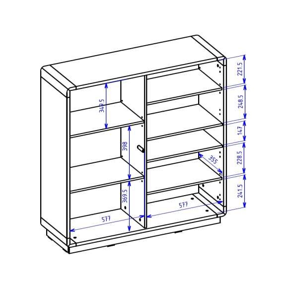Skap Aston 121x125 cm - Eik - Svart matt