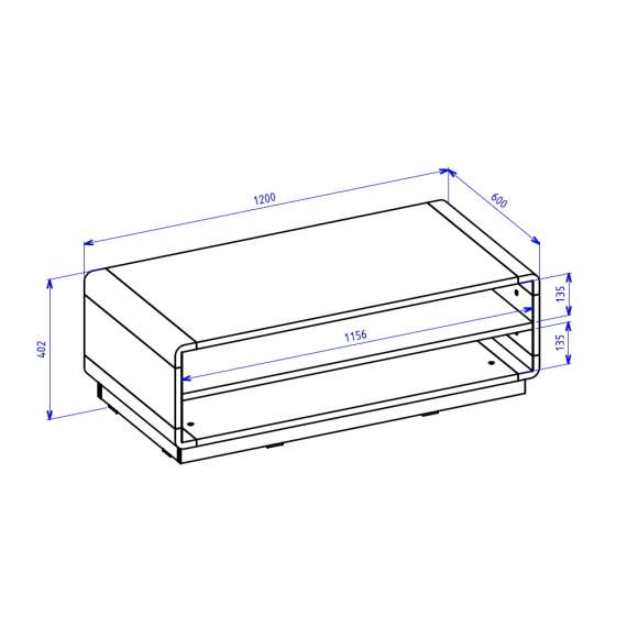 Stuebord Aston 120x60 cm - Eik - Svart matt - med hylle