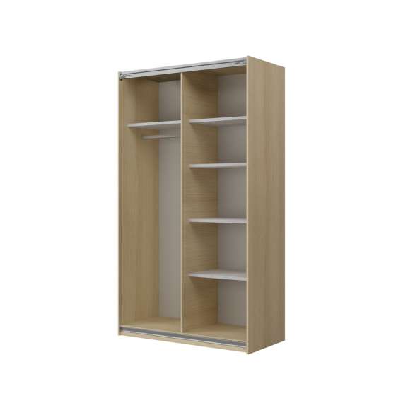 Garderobeskap Cube 120x210 cm - eik - med innredning