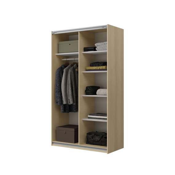 Garderobeskap Cube 120x210 cm - eik - med innredning