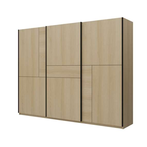 Garderobeskap Cube 270x210 cm - eik - med innredning