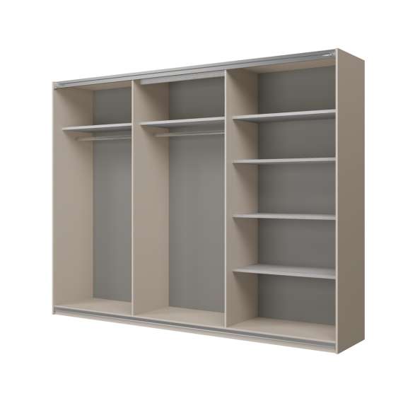 Garderobeskap Cube 270x210 cm - cashmere - med innredning