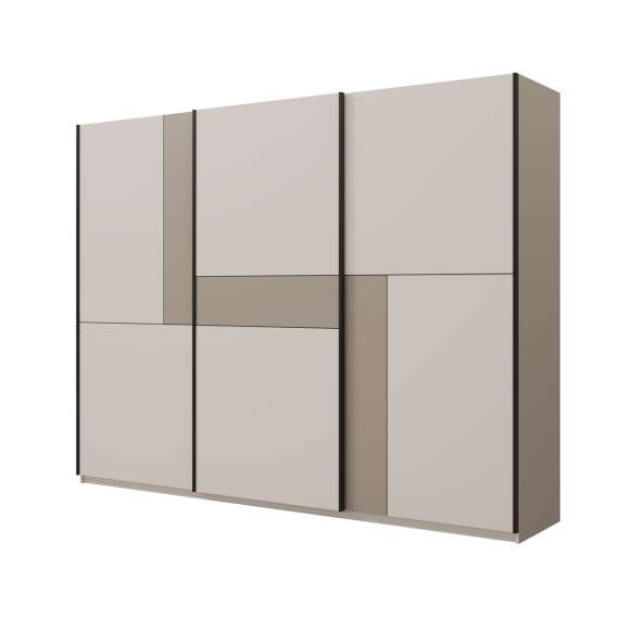 Garderobeskap Cube 270x210 cm - cashmere - med innredning