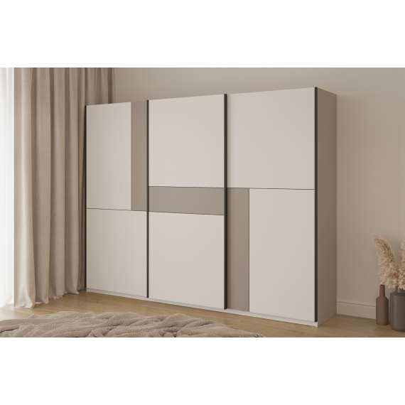 Garderobeskap Cube 270x210 cm - cashmere - med innredning