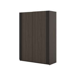 Garderobeskap Niva 120x210 cm - mørk eik - med innredning