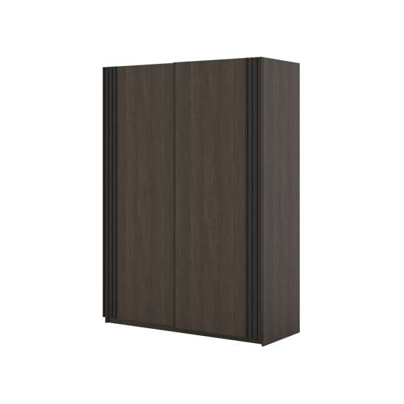 Garderobeskap Niva 120x210 cm - mørk eik - med innredning