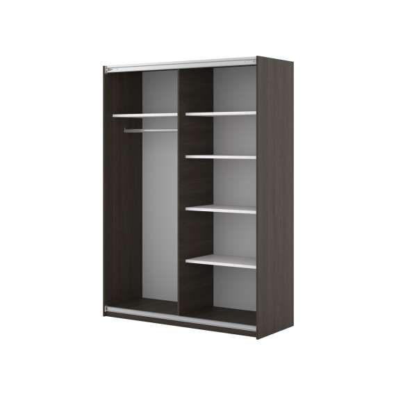 Garderobeskap Niva 120x210 cm - mørk eik - med innredning