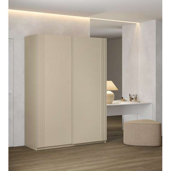 Garderobeskap Niva 120x210 cm - beige - med innredning