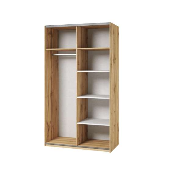 Garderobeskap Easy 120x211 cm - eik - med innredning