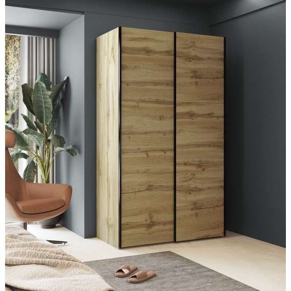 Garderobeskap Easy 120x211 cm - eik - med innredning