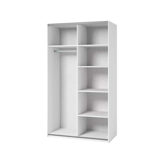 Garderobeskap Easy 120x211 cm - hvit - med innredning