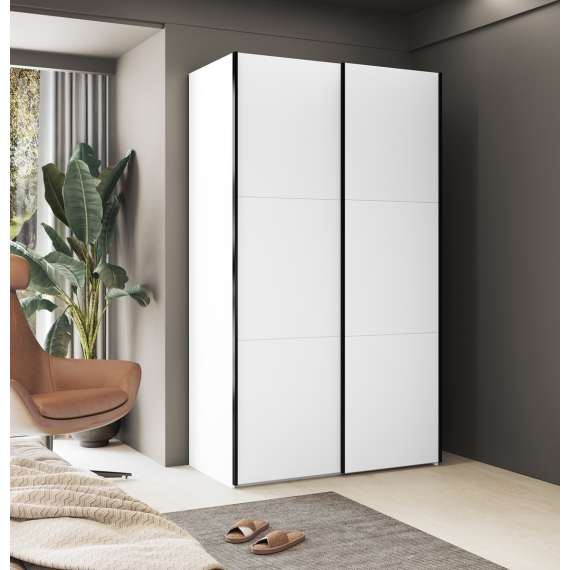 Garderobeskap Easy 120x211 cm - hvit - med innredning