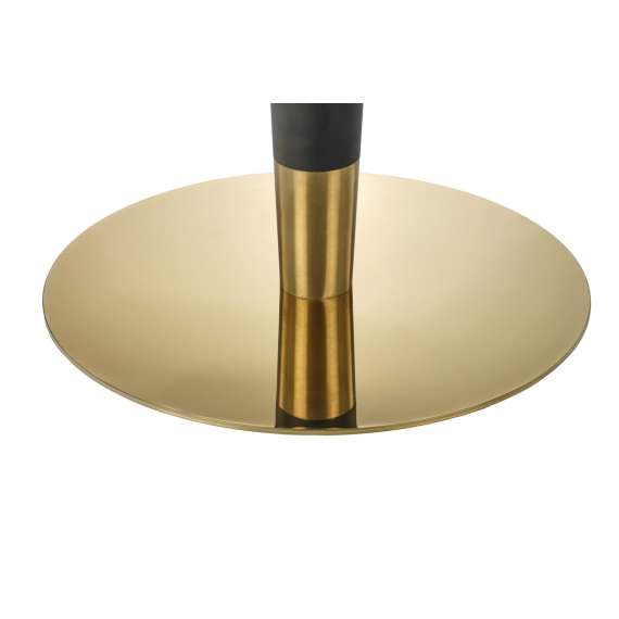 Bord MORATA Ø80 cm - hvit marmor - sort ben - gull detaljer